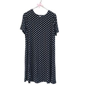 Ann Taylor Loft Casual Black Printed Dress size Small